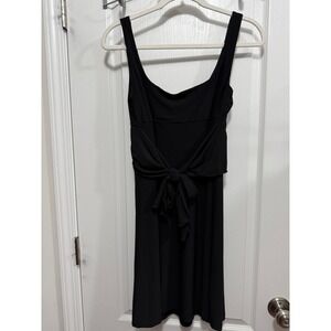 Vintage Y2K Tempted Hearts Black Ruched Empire Waist Tie Back Dress Medium NWT